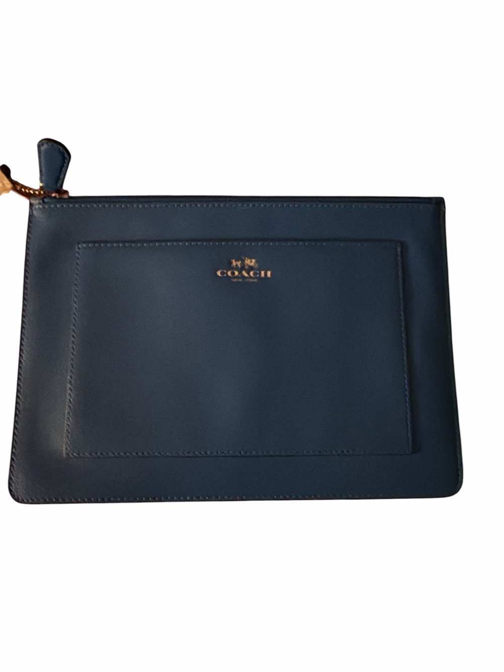 COACH Cerulean Blue Large Leather Tech Pouch NWT $98 dollar retail!!